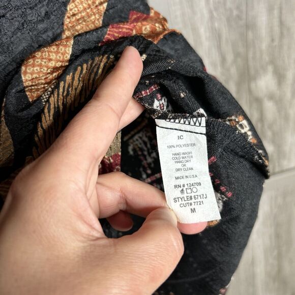 Ic By Connie K Artsy Top Kimono Blazer Asymmetric Hem Geometric Print Sz M - Picture 6 of 7